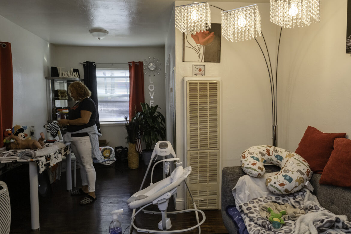 Tolbert changes her baby’s diaper at her dining room table in her new apartment in the East Bay. Since moving out of her recreational vehicle in San Francisco’s Bayview neighborhood, Tolbert lives with less stress. She no longer wakes up thinking, “if I gotta move or not today” or “nothing is permanent or stable,” she said. Tolbert used to have a job cleaning elevators at the Civic Center BART station for nonprofit Urban Alchemy. She quit while pregnant because she was afraid of contracting the coronavirus while working in enclosed spaces. While Tolbert is unemployed now, she is able to live a more comfortable life with help of the city’s homeless service providers and her unemployment check. “Donald Trump is helping me out right now. It’s all on Trump,” Tolbert said. “He definitely gave America some money. We haven’t had money like this,” she said, referring to executive orders he signed earlier this year to augment state unemployment checks. The money has made a difference in her life, allowing her to purchase new household appliances and clothing, and pay overdue bills.