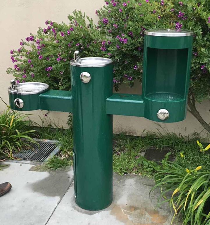 A newly installed permanent water station in San Francisco.