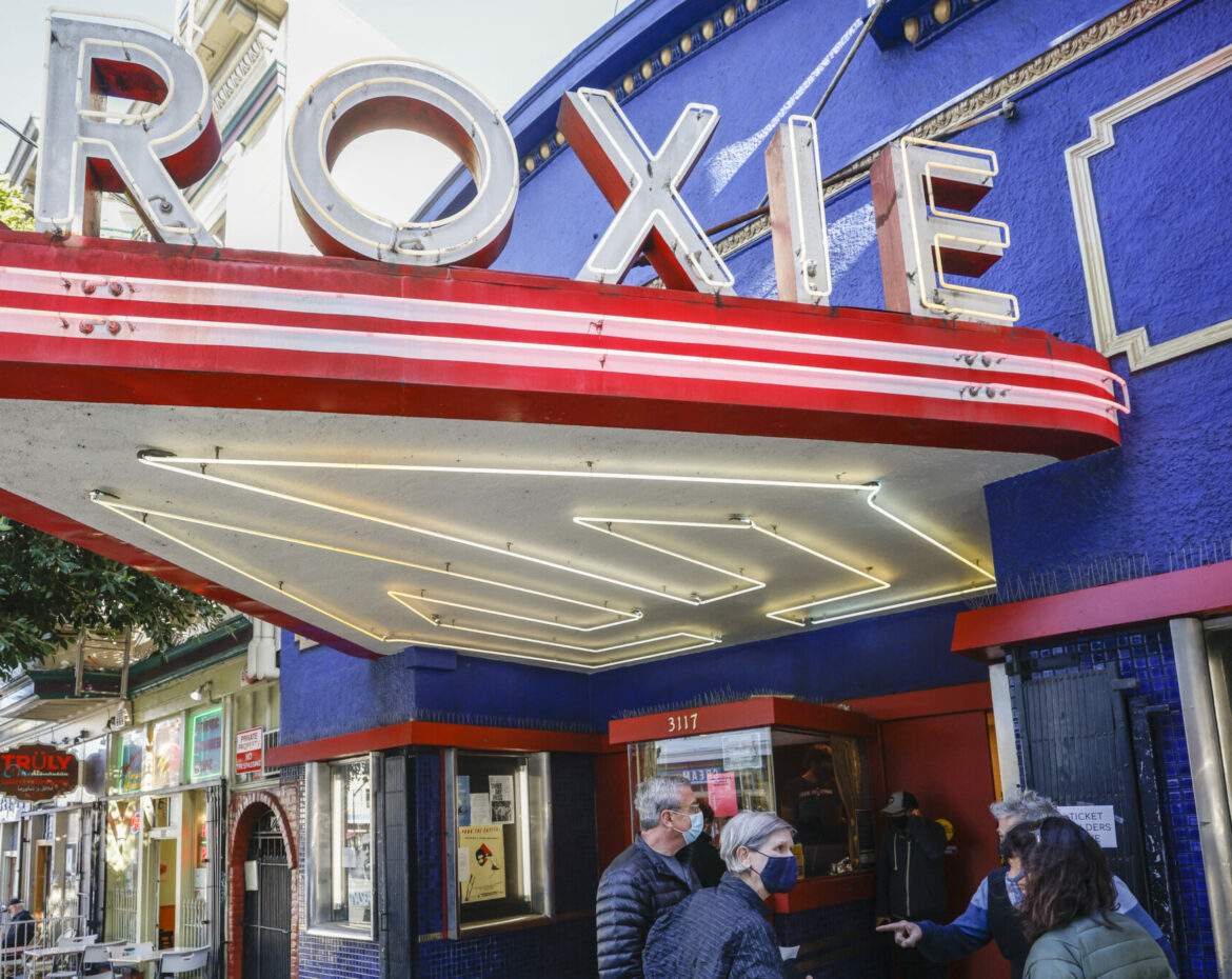 Roxie Theater members at a preview event in May 2021 before the cinema’s reopening.