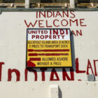 The occupiers used red paint to repurpose a penitentiary sign with a new message: “Indians Welcome. United Indian Property. Alcatraz Island. Area 12 acres. 1 ½ miles to transport dock. Allowed ashore without a pass. Indian Land.”