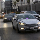 Ride-hailing car in San Francisco.