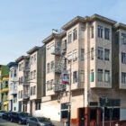 A view of four-story apartment buildings on a San Francisco street. An eviction wave could wash over California starting in April, after statewide protections for renters expire, according to tenants' groups.