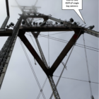 The 102.5 FM transmitter antenna is located on the second level of Sutro Tower.