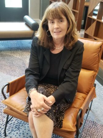 Photo of seated woman. Kathleen Russell is the executive director of the Center for Judicial Excellence, a San Rafael-based nonprofit founded in 2006 to hold judges accountable.