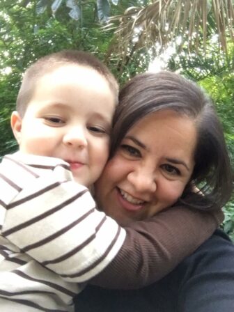 A photo of Ana Estevez being hugged by her son. Ana Estevez had fought unsuccessfully in family court to get full custody of her son Aramazd Andressian Jr., a 5-year-old South Pasadena boy whose father suffocated him in 2017 in the back seat of his car.