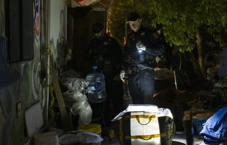 To initiate a massive encampment sweep at Eight and Harrison streets, Berkeley police and city staff began rousting people living in tents and vehicles shortly after 6 a.m. on Oct. 4.