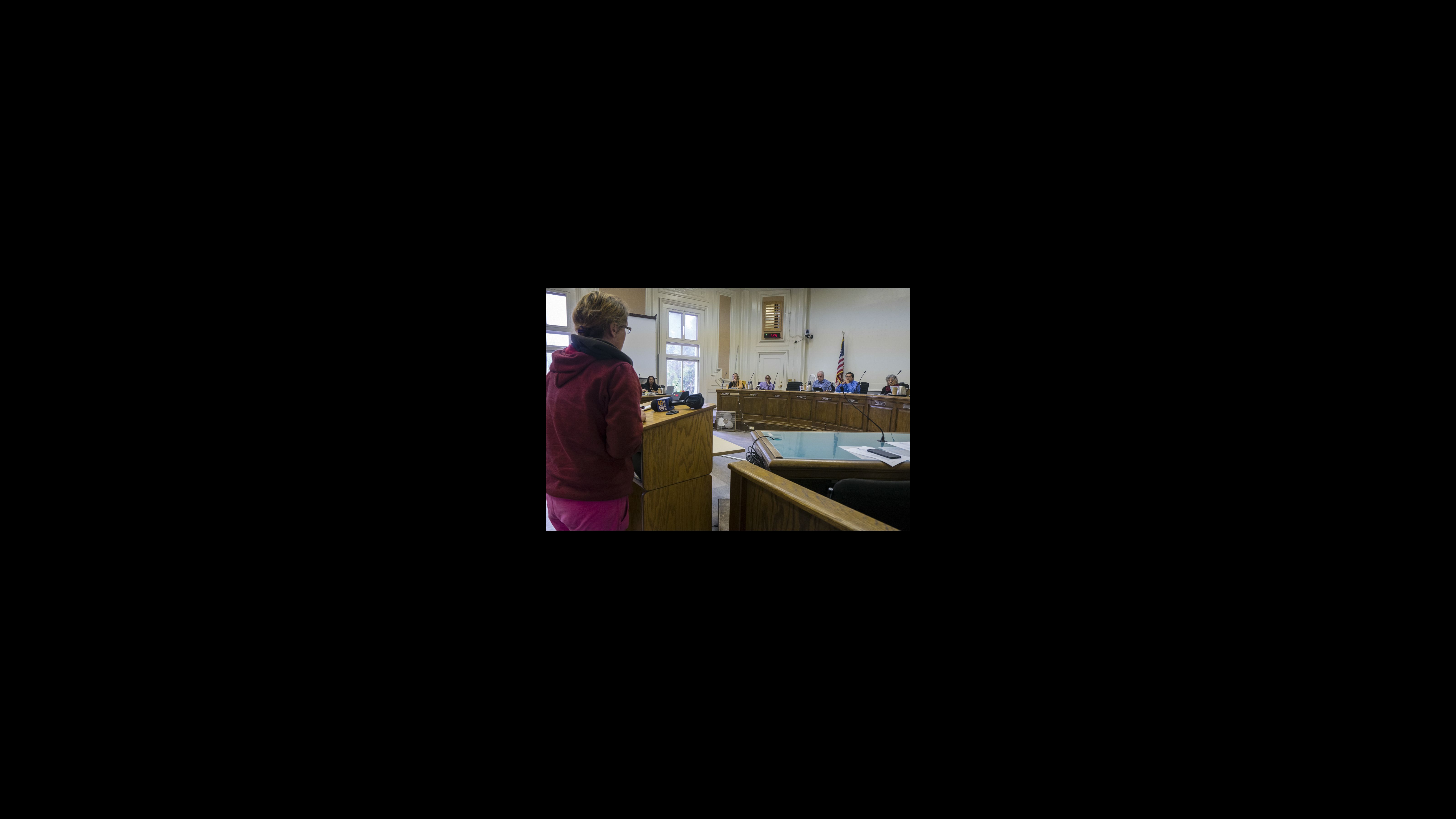Shabon Bockover addresses the Berkeley City Council meeting on July 10, 2018, asking for a safe parking place at the vacant Hs Lordships restaurant parking lot. The Bockover family hopes to find stable housing before their children return to Berkeley Arts Magnet School in the fall. One option is to return to live with family in Sacramento, but that would mean Chris Bockover would have a four-hour commute round trip to San Francisco for work. Shabon Bockover addresses the Berkeley City Council meeting on July 10, 2018, asking for a safe parking place at the vacant Hs Lordships restaurant parking lot. The Bockover family hopes to find stable housing before their children return to Berkeley Arts Magnet School in the fall. One option is to return to live with family in Sacramento, but that would mean Chris Bockover would have a four-hour commute round trip to San Francisco for work.